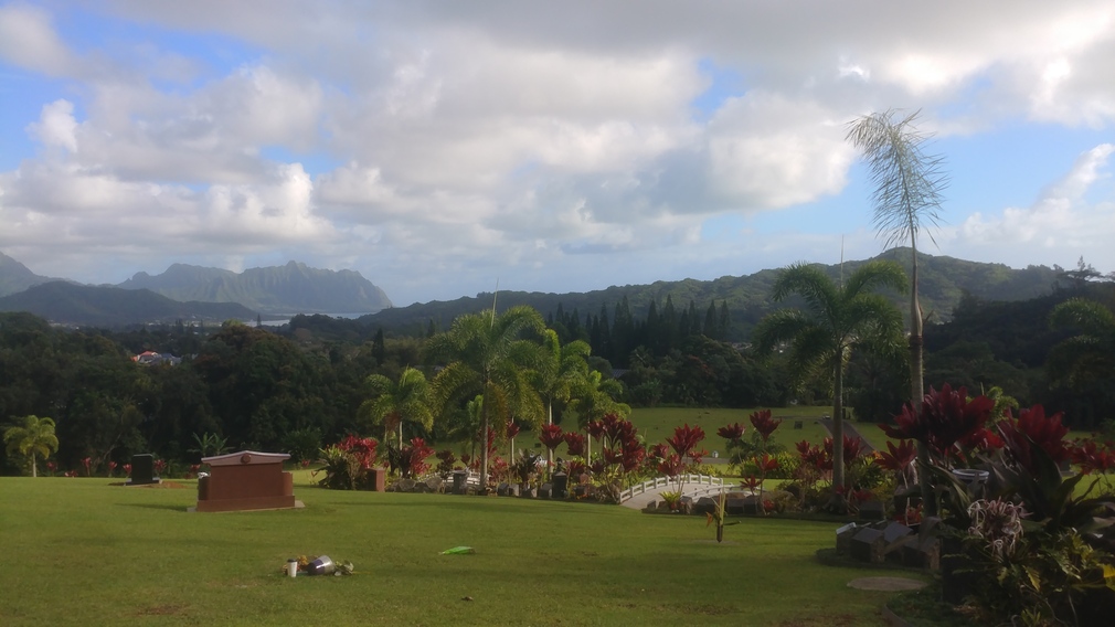 Kailua Cemetery with Koolau Mountains in the Distance
